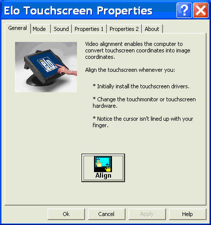 Elo Touchscreen Properties